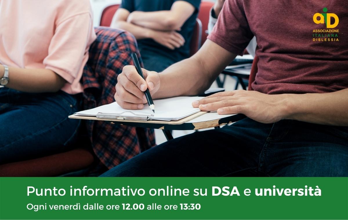 Punto informativo online su DSA e università